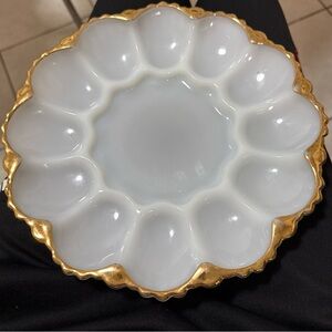 Gold and White Deviled Egg Platter